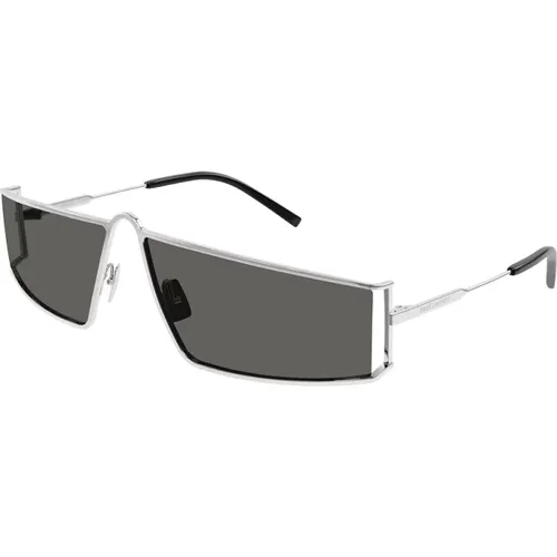 Ikonoische Rechteckige Sonnenbrille SL 606 002 , Herren, Größe: 66 MM - Saint Laurent - Modalova
