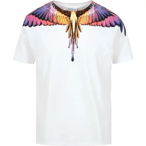 Wing Graphic Print Cotton T-shirts and Polos , male, Sizes: 2XL, XL - Marcelo Burlon - Modalova