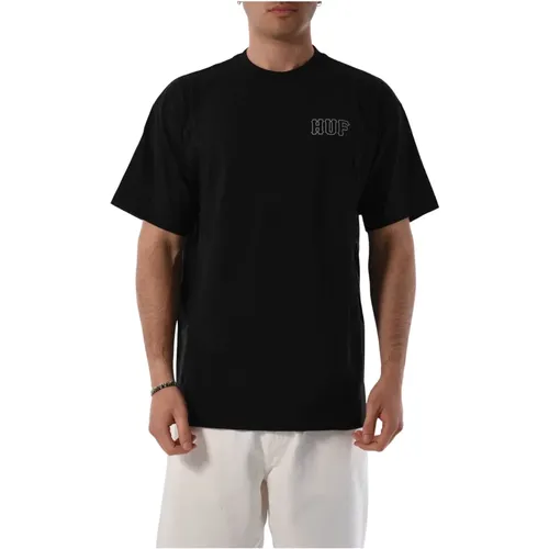 Cotton T-shirt with Front and Back Print , male, Sizes: 2XL, S, M, L, XL - HUF - Modalova