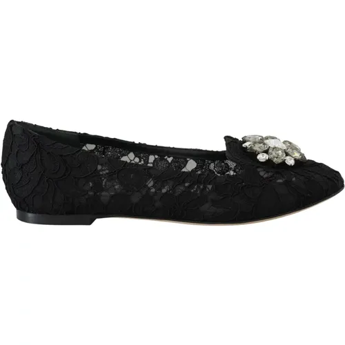 Elegante flache Vally-Schuhe mit floraler Spitze - Dolce & Gabbana - Modalova