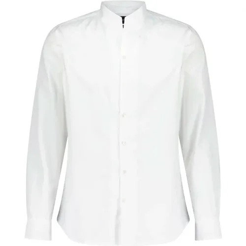 Stylish Cotton Shirt with Light Collar , male, Sizes: 5XL, 3XL, 4XL, L, 2XL - Emporio Armani - Modalova