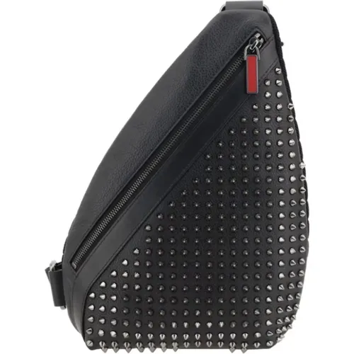 Calfskin Bag with Ruthenium Hardware , male, Sizes: ONE SIZE - Christian Louboutin - Modalova