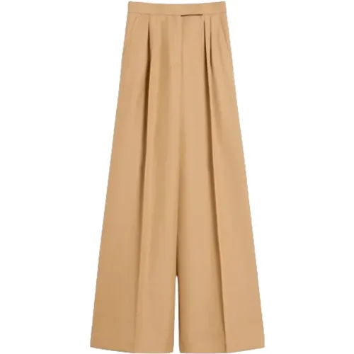 Wide Leg Cotton Trousers , female, Sizes: XS, S - Max Mara - Modalova