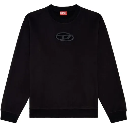 Oval D Sweatshirt Ribbed Trims , male, Sizes: XS, S, M, L, XL - Diesel - Modalova