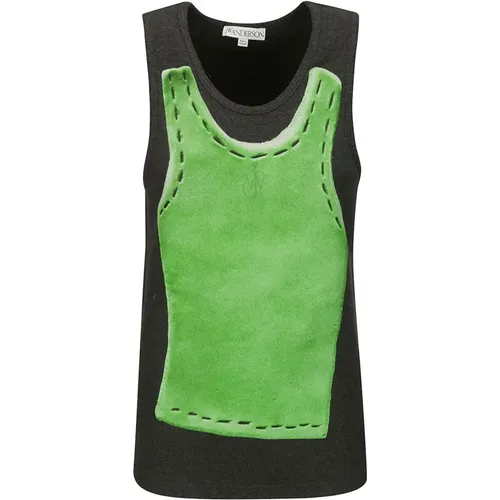 Clay Trompe L'oeil Print Vest , female, Sizes: S - JW Anderson - Modalova