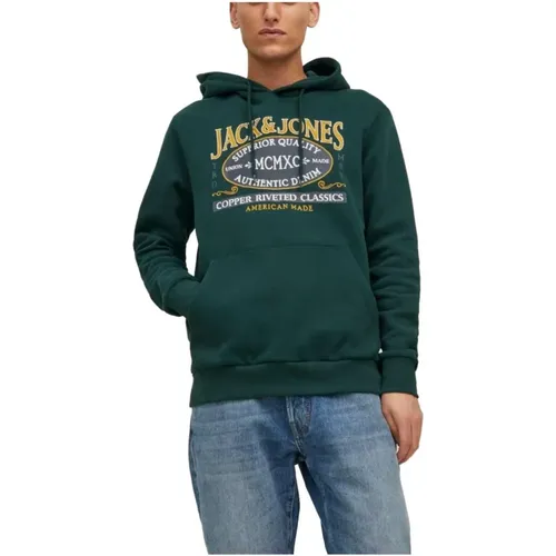 Kapuzenpullover mit Logoaufdruck , Herren, Größe: M - jack & jones - Modalova