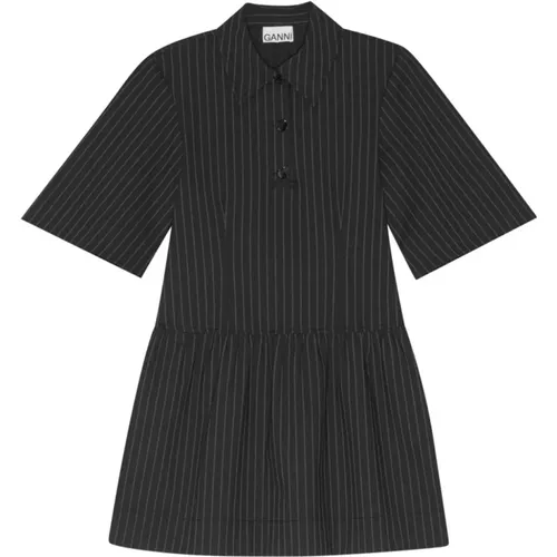 Stretch stripe mini dress , female, Sizes: M - Ganni - Modalova