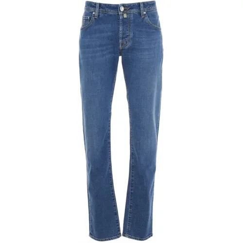Slim Fit Jeans Logo Details , male, Sizes: W33 - Jacob Cohën - Modalova