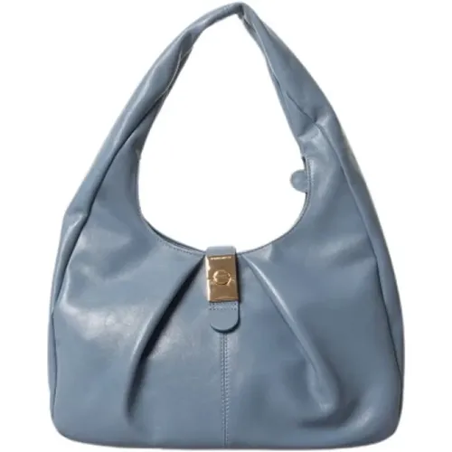 Luxuriöse Handtasche - Medium Hobo Stil in Blau Portofino - Borbonese - Modalova