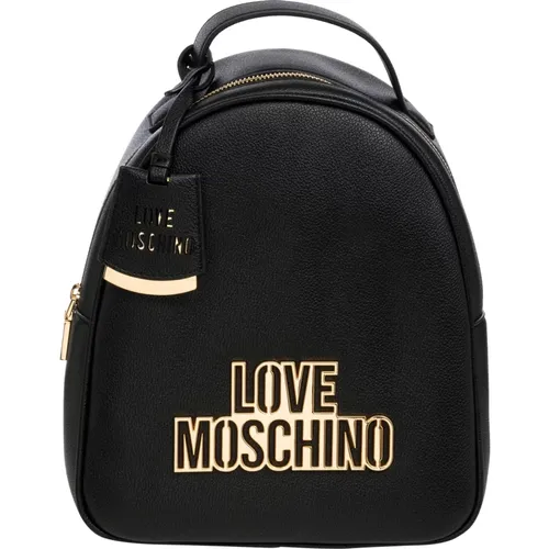 Chic Logo Backpack with Zip Closure , female, Sizes: ONE SIZE - Love Moschino - Modalova