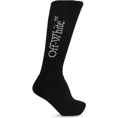 Socks with logo , male, Sizes: M, L - Off White - Modalova