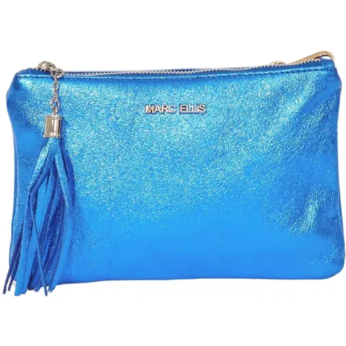 Blaue Charlotte Bag Party Leder Clutch , Damen, Größe: ONE Size - Marc Ellis - Modalova