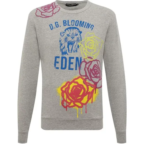 Sweatshirt mit Grafikdruck , Herren, Größe: 2XL - Dolce & Gabbana - Modalova