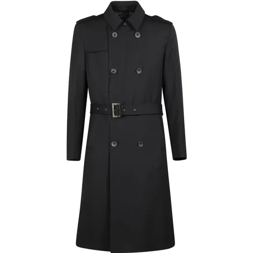 Langer Zweireihiger Trenchcoat - Herno - Modalova