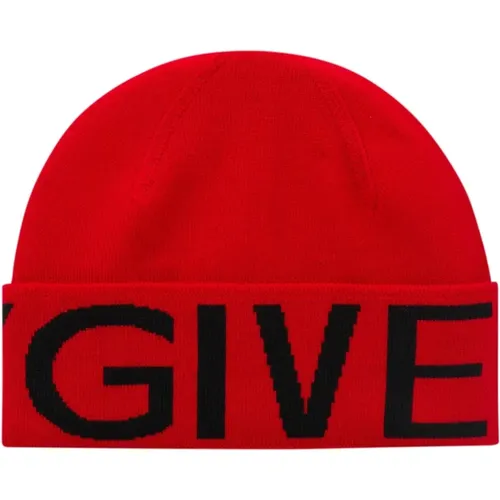 Wool Logo Intarsia Beanie , male, Sizes: ONE SIZE - Givenchy - Modalova