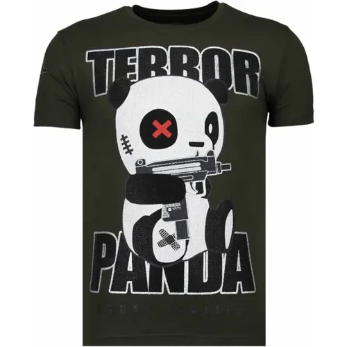 Terror Panda Rhinestone - Herren T-Shirt - 13-6227K , Herren, Größe: M - Local Fanatic - Modalova