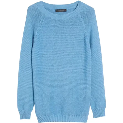 Cotton Sweater with Wide Neckline , female, Sizes: L, M, S - Max Mara Weekend - Modalova