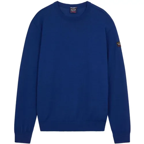 Merino Wool Crewneck Sweater in , male, Sizes: M, L - PAUL & SHARK - Modalova