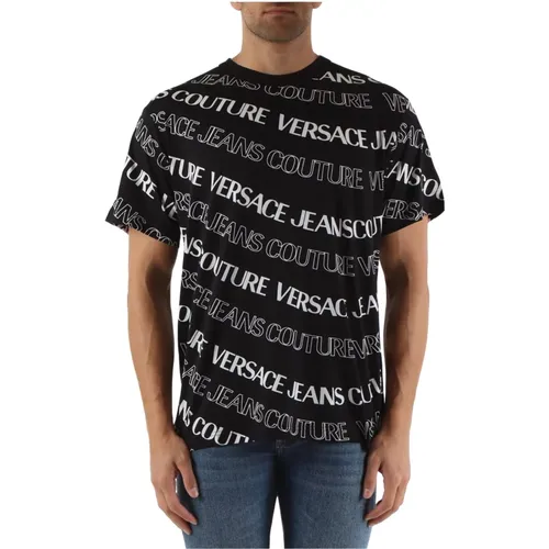 Baumwoll T-Shirt mit Logo-Print in Regular Fit - Versace Jeans Couture - Modalova