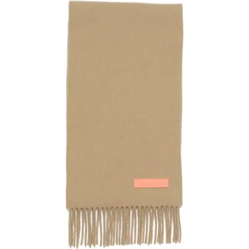 Khaki Green Wool Fringed Scarf , unisex, Sizes: ONE SIZE - Acne Studios - Modalova