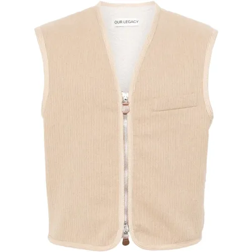 Shearling Lined Top Vest in Jumbo Bedford , male, Sizes: L - Our Legacy - Modalova