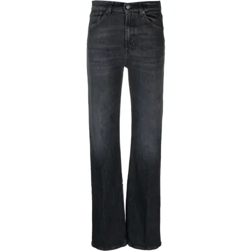 Schwarze High-Waisted Straight-Leg Jeans , Damen, Größe: W27 - Dondup - Modalova