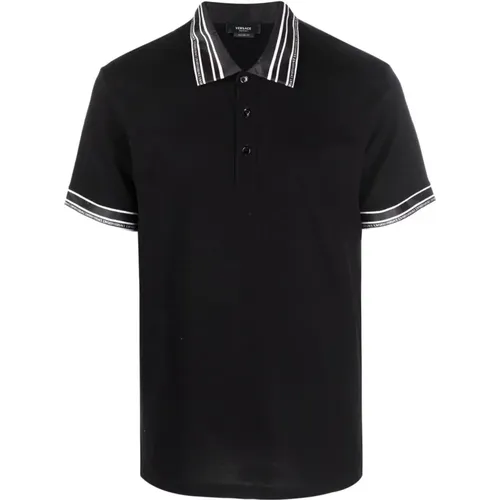 Greca Collar Polo Shirt , male, Sizes: L - Versace - Modalova