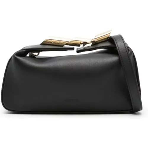 Leather Shoulder Bag with Gold-Tone Hardware , female, Sizes: ONE SIZE - Lanvin - Modalova