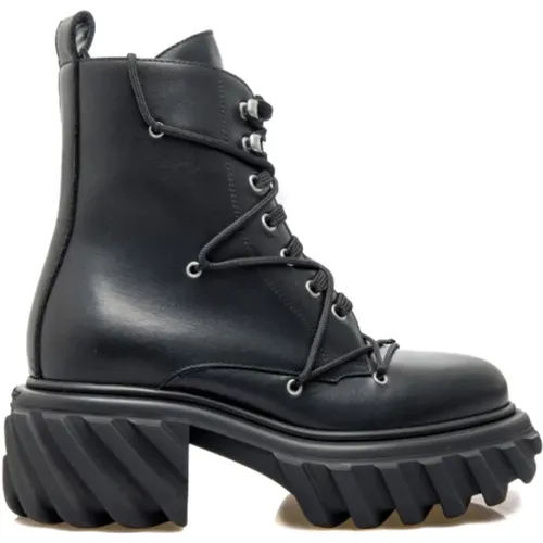 Stylish Leather Boots , female, Sizes: 6 UK, 7 UK - Off White - Modalova