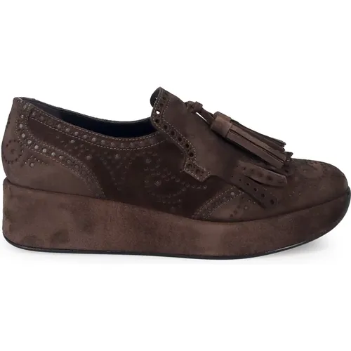 Suede Moccasin with Fringe Detail , female, Sizes: 6 UK, 4 UK, 5 UK - Pons Quintana - Modalova