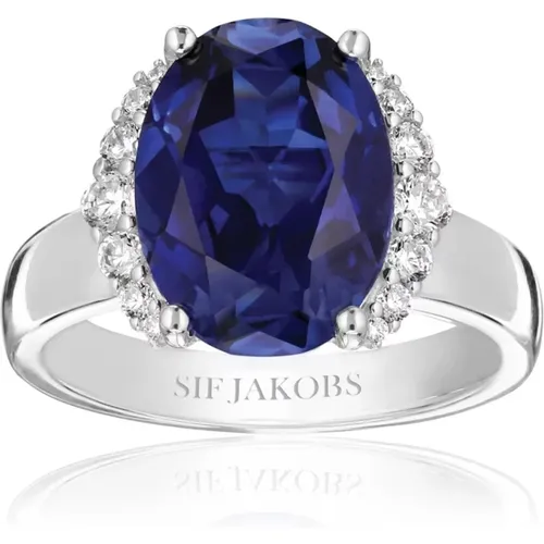 Grande Ellisse Blauer Zirkon Ring , Damen, Größe: 54 MM - Sif Jakobs Jewellery - Modalova