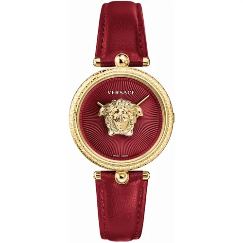 Palazzo Empire Rot Leder Gold Uhr - Versace - Modalova