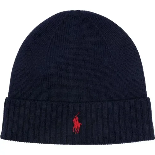 Wool Knit Hat with Logo , male, Sizes: ONE SIZE - Polo Ralph Lauren - Modalova