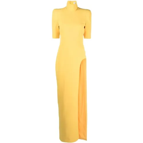 Long Sleeve Dress with High Slit , female, Sizes: 3XL - Monot - Modalova