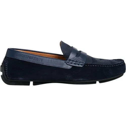 Moccasins , male, Sizes: 10 UK, 11 UK, 9 UK, 8 UK, 6 UK, 7 UK - Emporio Armani - Modalova