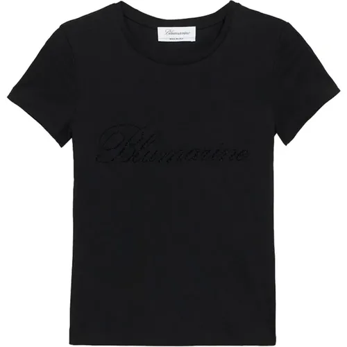 Logo T-Shirt , Damen, Größe: M - Blumarine - Modalova