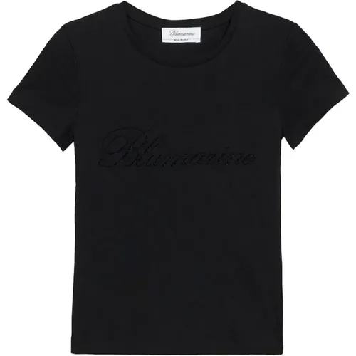 Logo T-Shirt , Damen, Größe: S - Blumarine - Modalova