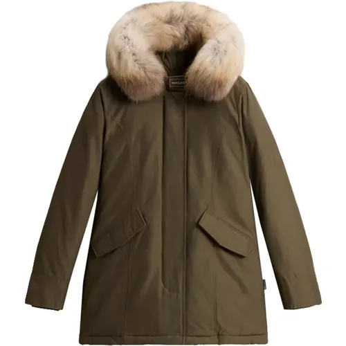 Dark Arctic Raccoon Parka , female, Sizes: S, L, XL - Woolrich - Modalova