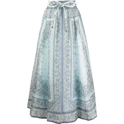 Clear Organza Silk Long Skirt , female, Sizes: XS, M - Zimmermann - Modalova