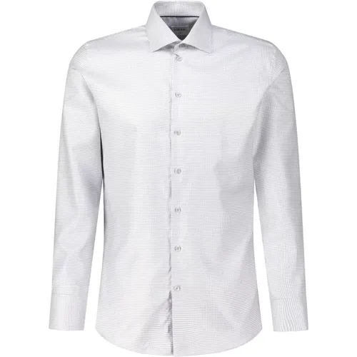 Elegantes Slim Fit Hahnentritt-Hemd - Fakts - Modalova