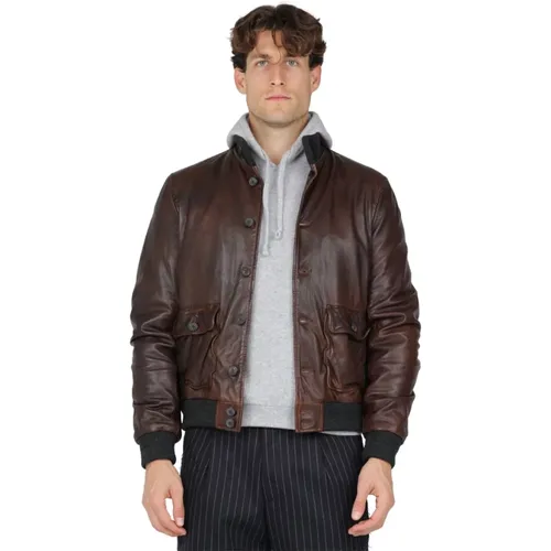 Treated Leather Jacket , male, Sizes: XL - The Jack Leathers - Modalova