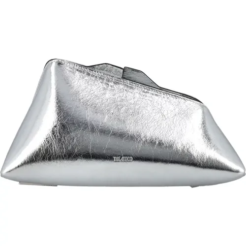 Silber Craquelle Clutch Handtasche - The Attico - Modalova
