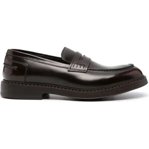 Braune Leder Loafer Schuhe , Herren, Größe: 39 EU - Doucal's - Modalova