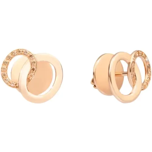 Brera Rose Gold and Brown Diamond Earrings , female, Sizes: ONE SIZE - Pomellato - Modalova