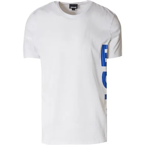 Printed Round Neck T-Shirt , male, Sizes: XL, 2XL - Just Cavalli - Modalova
