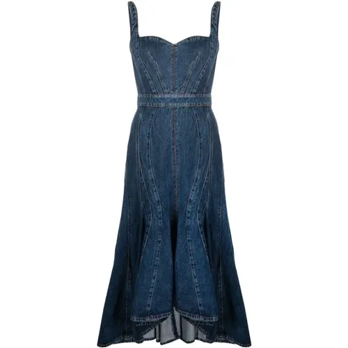 Vintage Denim Corset Dress , female, Sizes: M - alexander mcqueen - Modalova