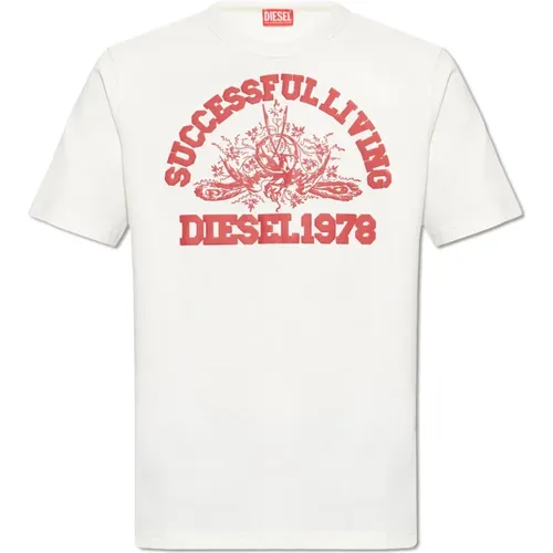 ‘T-Justil-N1‘ T-Shirt mit Druck , Herren, Größe: XL - Diesel - Modalova