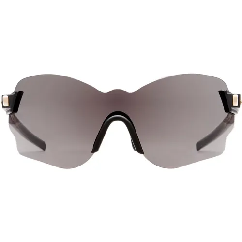 Schwarze Matte Masken-Sonnenbrille , Damen, Größe: ONE Size - Kuboraum - Modalova