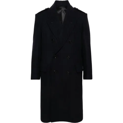 Herringbone Wool Coat , male, Sizes: M, L - Tom Ford - Modalova