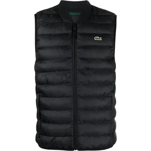 Quilted Embroidered Vest - Size 46 , male, Sizes: 4XL, S, 2XL, 3XL, L, M, XL - Lacoste - Modalova
